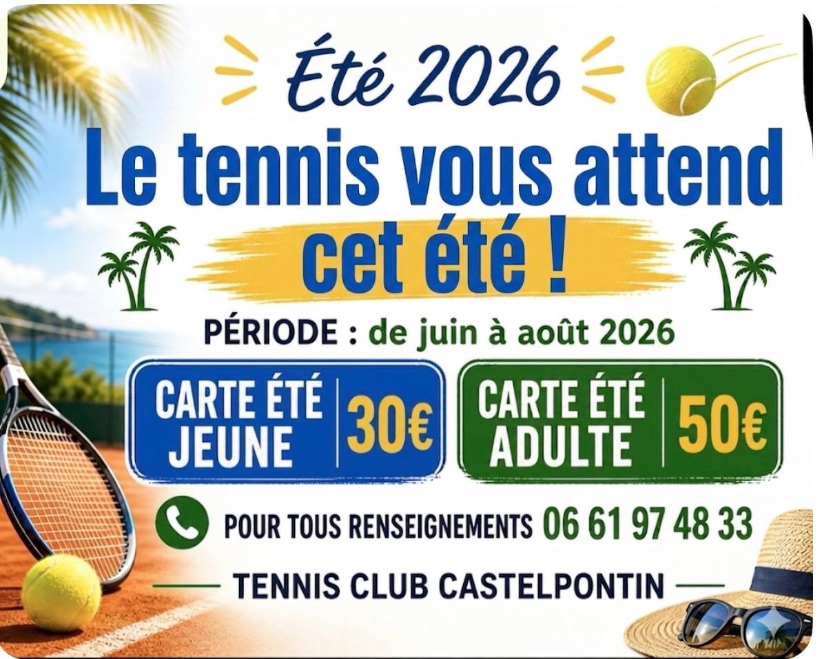 Carte été – Tarifs du Tennis Club Castelpontin